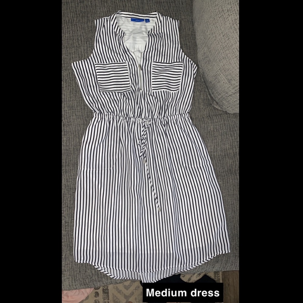 Black and white striped dress